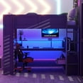 thumbnail image 2 of CoSoTower Wood Full Size Gaming Loft Bed with Desk, Multi-Storage Shelves, LED and Charging Station, Dark Gray, 2 of 9