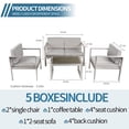 thumbnail image 4 of Outdoor Furniture Set, 4 pcs Patio Conversation Set with All-aluminum Frame, Porch Patio Furniture Set with 4''T Cushions, Gray, 4 of 6