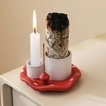 1pc Ceramic Mushroom Incense Burner Candle Holder Sage and Palo Santo Tray, Perfect for Home and Office Decor (Without Incense)