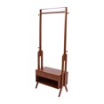 thumbnail image 6 of Loyalheartdy 2 in 1 Clothes Rack, 67" Tall Floor Standing Garment Display Stand Brown Clothing Storage Holder w/Hooks & Drawer, 6 of 12