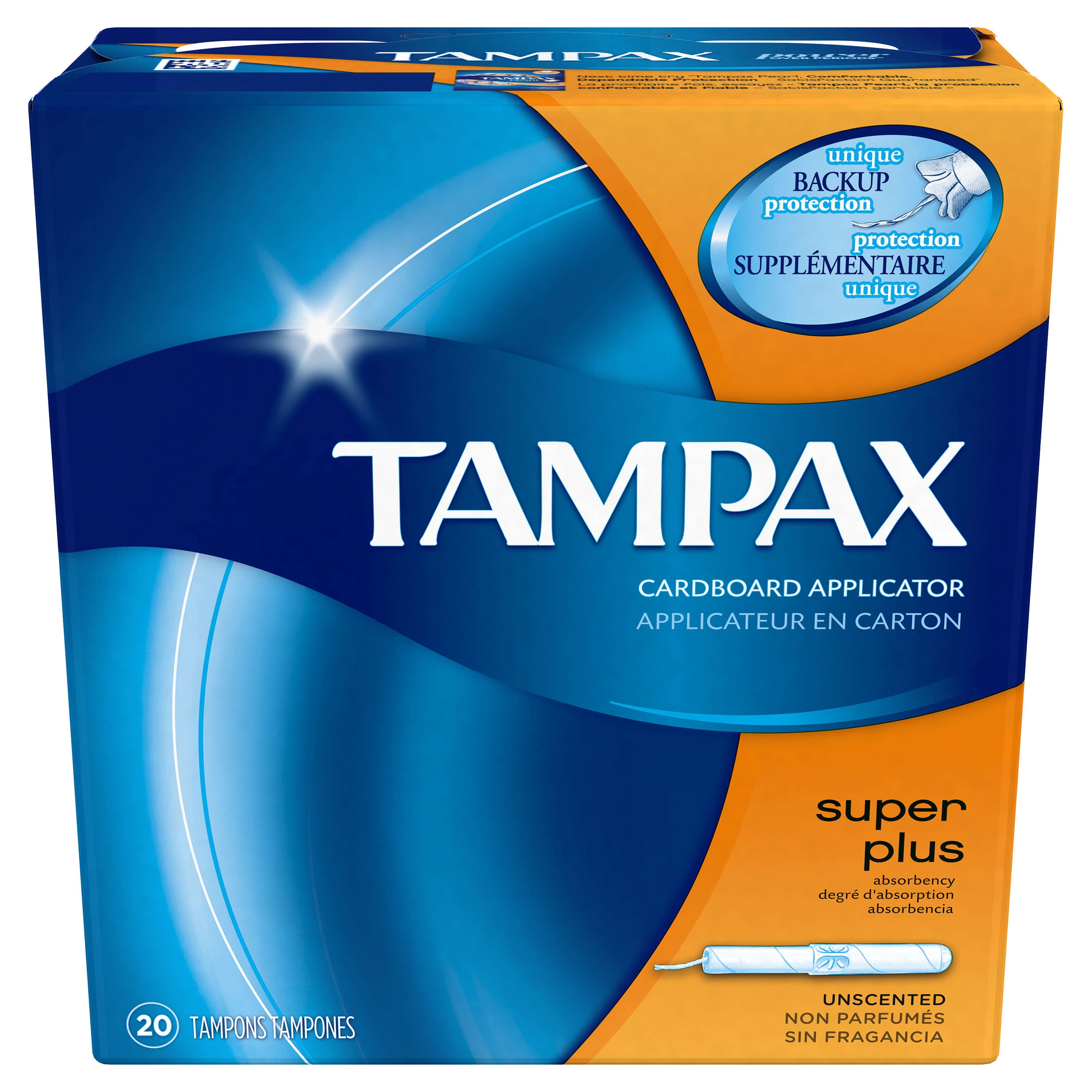 Tampax Cardboard Super Plus Tampons Unscented 20 Count Walmart