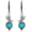 Dragonfly, variant on Genuine Turquoise with Butterfly/Dragonfly/Hummingbird Hook Earrings 925 Sterling Silver Western Style 6 mm Round Green Turquoise Hook Dangle Earrings for Women Gifts
