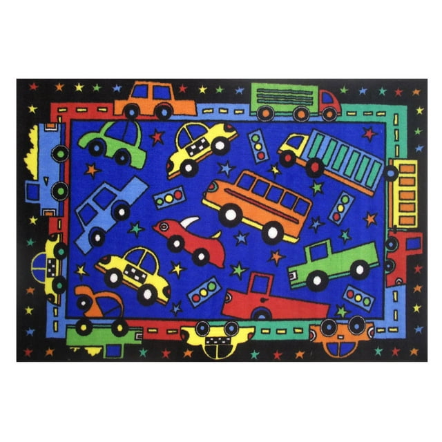 Tapis rectangle amusant pour enfant Bip Bip multicolore nylon