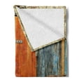 thumbnail image 2 of Shutters Soft Flannel Fleece Throw Blanket, Old Fashion Country House French Entrance Stone Wall Farmhouse Picture Print, Cozy Plush for Indoor and Outdoor Use, 60" x 80", Orange Green, by Ambesonne, 2 of 5