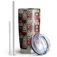 thumbnail image 2 of 20oz Tumblers Red Christmas Collage Pattern Stainless Steel Vacuum Insulated Double Wall Travel Tumbler Cups Mug with Lid and Straw,Cleaning Brush for Cold & Hot Drinks, 2 of 7