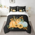 thumbnail image 2 of Erosebridal Happy Autumn Bed in a Bag Twin Size, Harvest Pumpkin Sunflower Bed Set, Thanksgiving Day Bed Sheets Setp with Comforter, Lightweight Room Decor, Reversible 7 Pieces, 2 of 5