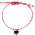 thumbnail image 3 of 18K Solid Yellow Gold Heart Red or Pink Macramé Adjustable bracelet, 3 of 5