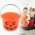 thumbnail image 2 of BinKFF 6.7" Halloween Trick or Treat Bucket, Halloween Jack O Lantern Candy Basket, Trick or Treat Pumpkin Pails Cauldron Kettle Candy Holder, Halloween Party Supplies, 2 of 8