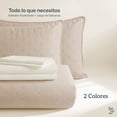 thumbnail image 2 of Set de 5 Piezas Edredón Ligero y Sábanas Individual Dreamlab, Colcha para Cualquier Temporada, Hipoalergénica, Diseño Trébol Rosa Palo, Marfil, 2 of 10