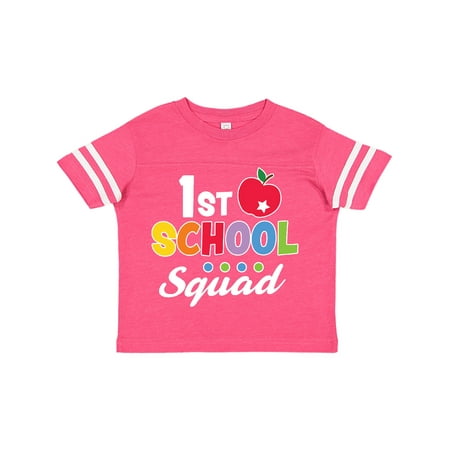

Inktastic 1st Grade School Squad with Apple and Star Gift Toddler Boy or Toddler Girl T-Shirt