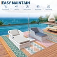 thumbnail image 6 of HIWEAVER 8' x 10' Pink/Green Outdoor Rug PP Plastic Straw Woven Waterproof Patio Rug with Border Portable Outside Carpet for Balcony Deck Picnic Garden Decor, 6 of 7