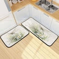 thumbnail image 7 of 2-Piece Kitchen Rugs Set Non-Slip Mats Carpet Floor for Kitchen, Bathroom (19.7"x27.6" & 19.7"x47.2") Dragonflies with White Daisies, 7 of 7