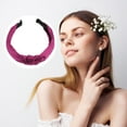 thumbnail image 5 of Unique Bargains Satin Knot Headband Hairband for Women 1.2 Inch Wide 1 Pcs Rose Red, 5 of 7