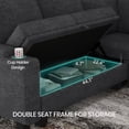 thumbnail image 6 of Belffin D103.9"xW81.1"xH36.4" Chenille Modular Sofa Sectional Sofa With Pull Out Bed, Armrests With Cup Holder Removable Cover Modular Sectional Sleeper Sofa With Storage For Living Room,Dark Grey, 6 of 10