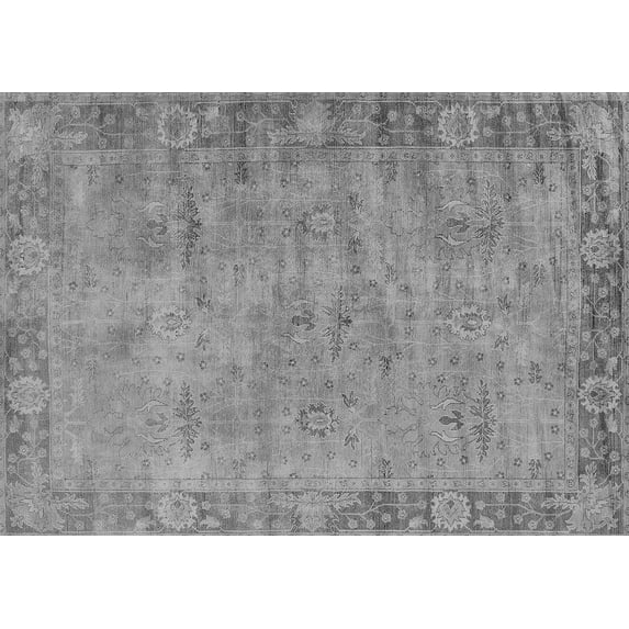Ahgly Company Indoor Rectangle Oriental Gray Industrial Area Rugs, 2' x 5'