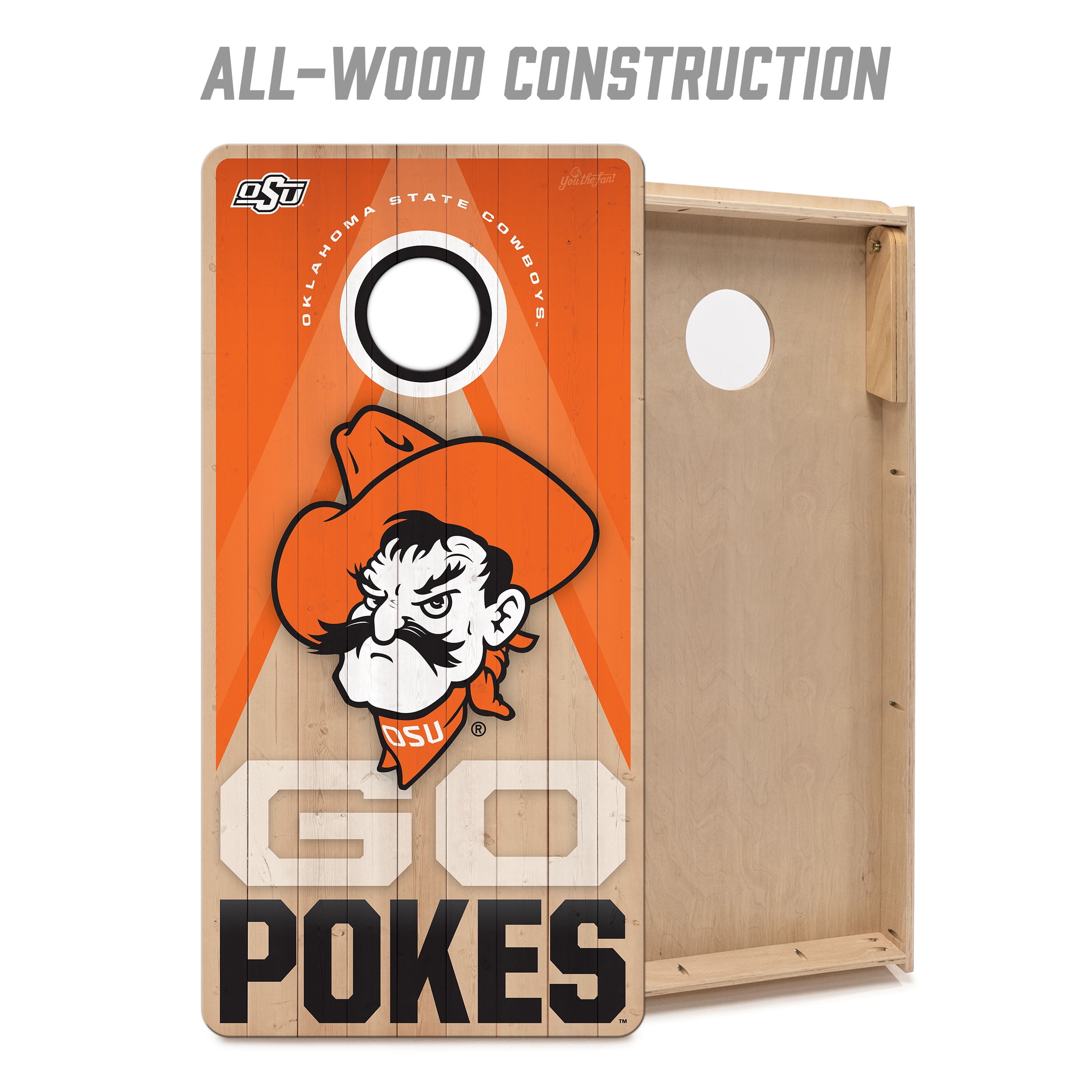 YouTheFan NCAA Oklahoma St Cowboys 2X4 Slogan Series Cornhole NO BAGS