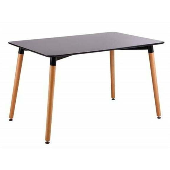 Commercial Seating Products TR-32X48-BK 32 x 48 in. Minimalist Mid Century Modern Design Rectangular Black Dining Table