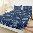 thumbnail image 3 of Feelyou Shark Coral Teen Twin Sheet Sets, Blue Cartoon Sea Animal Bedding, 3pcs, 3 of 7