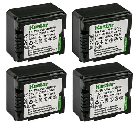 Kastar 4-Pack Battery Replacement for Panasonic SDR-H90, SDR-H90K, SDR-H90P, SDR-H90PC, VDR-D50, VDR-D51, VDR-D210, VDR-D220, VDR-D230, VDR-D310, VDR-D310, VDR-D58GK, Lumix DMC-L10, DMC-L10K