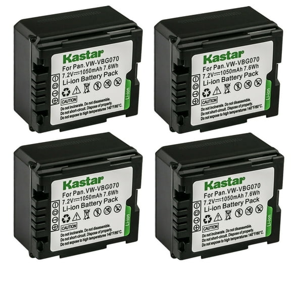 Kastar 4-Pack Battery Replacement for Panasonic SDR-H40, SDR-H40P, SDR-H41, SDR-H48GK, SDR-H50, SDR-H60, SDR-H60S, SDR-H60P, SDR-H68GK, SDR-H79, SDR-H79K, SDR-H79P, SDR-H80, SDR-H80A, SDR-H80K