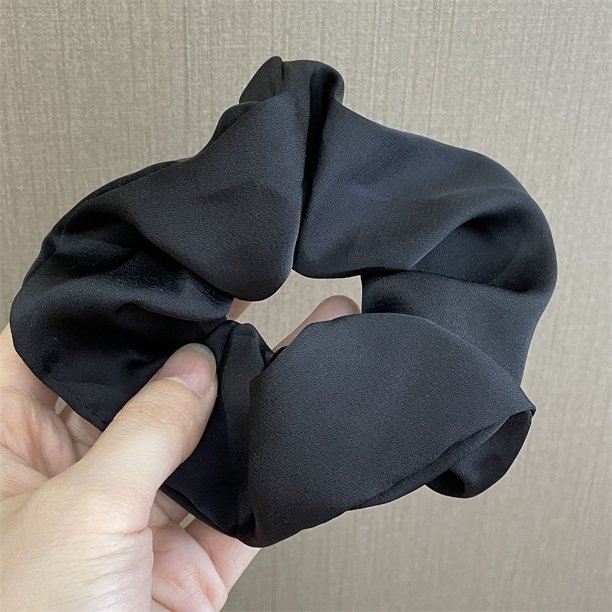 Banda para el cabello de acetato de textura sedosa para el intestino grueso, elegante banda para el cabello de alta calidad con forma de bola, coleta alta, cuerda para el cabello, cubierta de cuero