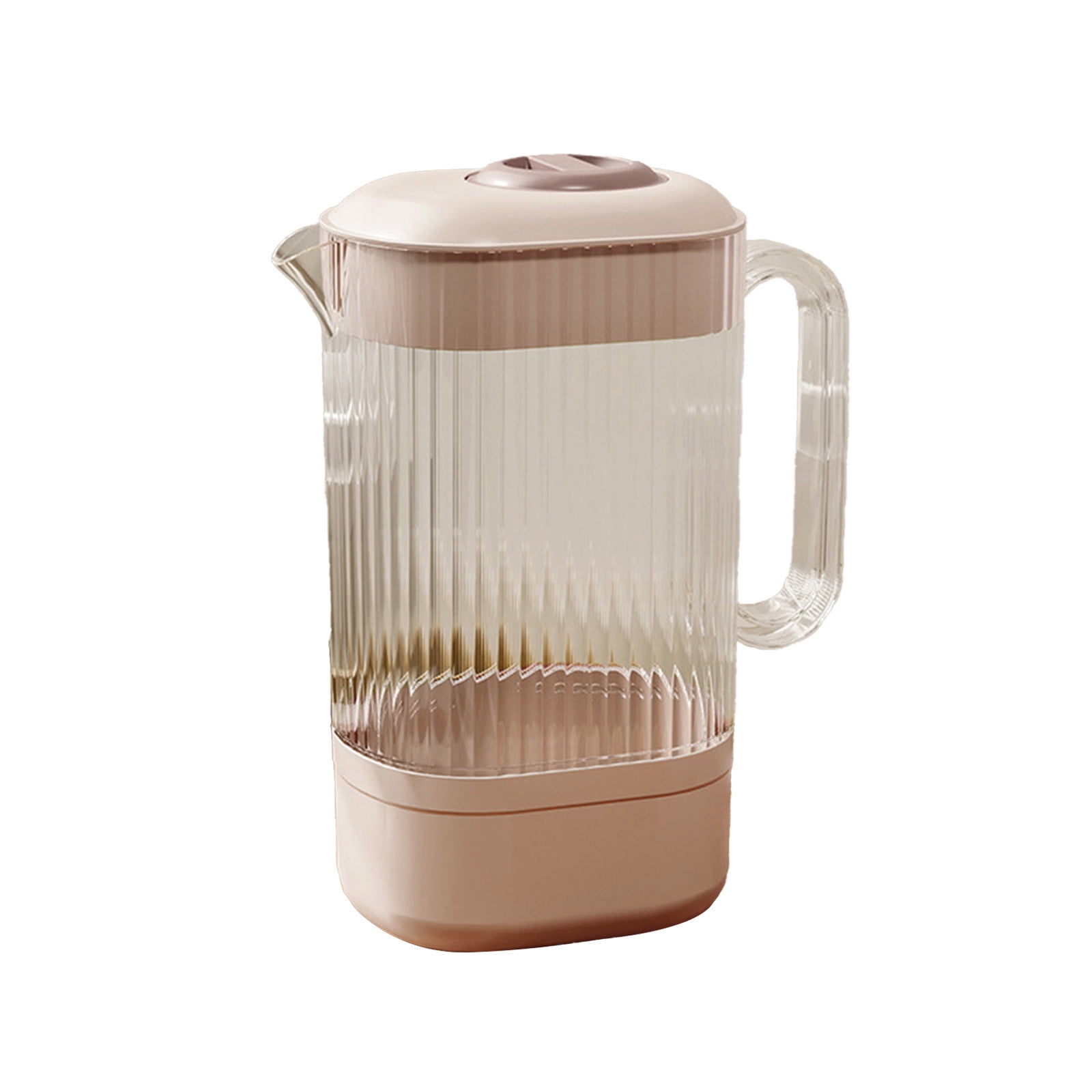 Fufafayo Cold Water Kettle 2300ml, Plastic Striped Pitcher for Iced Tea and Milk, Transparent Beverage Dispenser for Restaurant, Bar, Kitchen, Party, Large Capacity Drink Jug for Hot and Cold