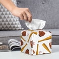 thumbnail image 6 of Lsque Baseball Sport Printed Tissue Box Cover Holder, Facial Paper Organizer Dispenser,Square with Bottom Belt, PVC Leather Decorative Organizer, 6 of 8