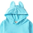 thumbnail image 6 of Yindaity Girls Casual Long Sleeve Hoodies Cute Oversized Fleece Pocket Sweatshirt Tops(Light Blue,11-12 Years), 6 of 7