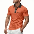 thumbnail image 1 of Men's Short Sleeve Zipper Down Collar Shirt - Gradient Print, Polyester Material, Perfect for Business, Casual & Summer, 1 of 5