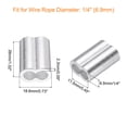 thumbnail image 2 of 60Pcs Aluminum Crimping Loop Sleeve for 1/4" Diameter Wire Rope, Double Ferrule Wire Rope Sleeve for Cable Line End, 2 of 6