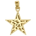 thumbnail image 3 of 10K Yellow Gold Mens Diamond Triple Star Stacked Pendant 1.35" Pave Charm 3/7 CT, 3 of 6