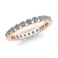 thumbnail image 2 of Natural 1.35Ct Round Cut Diamond Classic Shared Prong Women's Anniversary Wedding Eternity Band Ring Solid 14k Rose Gold F VS2, 2 of 3