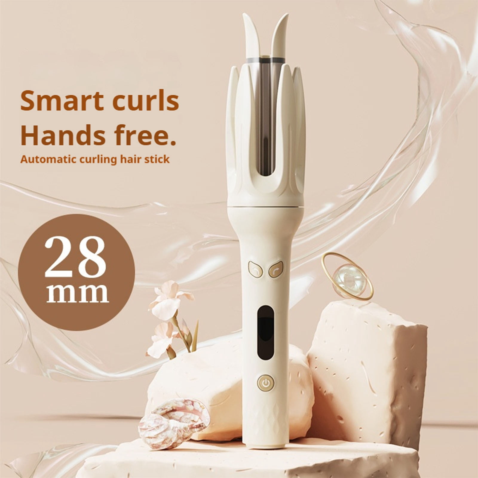 Fully Automatic Curling Stick, Portable Rotating Curler, Hair Curler with Temperature Control, No-Harm Curling Iron for Effortless Styling
