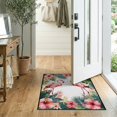 thumbnail image 2 of ODIKA 2'x3' Washable Throw Rug Non-Slip, Low Profile, Flatwoven, Easy Care Door Pcs Boho Plaid Border Welcome Motif Hawaiian Frame Layering for Hallway, Study Room, 2 of 7