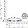 thumbnail image 6 of Gem Stone King 925 Sterling Silver White Lab Grown Diamond and Purple Amethyst Bracelet for Women | 3.60 Cttw | Gemstone April Birthstone | Oval 7X5MM | Fully Adjustable 9 inch, 6 of 6