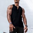 thumbnail image 2 of Aayomet Men's Summer Tank Tops Button Adjustable Sleeveless Tank Top (Black, M), 2 of 4