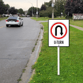 thumbnail image 4 of Eveokoki Road Warning Sign U-Turn Yard Sign with Stake 4.6x6inch Rustproof Outdoor Aluminum Sign for Yard Garden Lawn Street Outdoor, 4 of 6