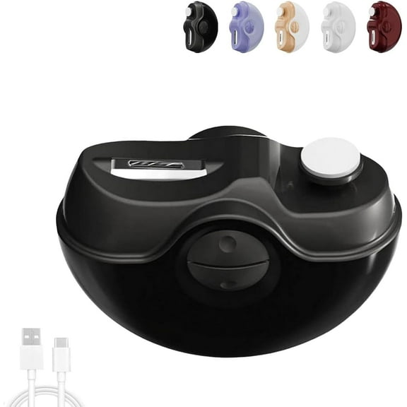 Electric Nail Clipper, 2 in 1 Electric Polishing Automatic Nail Clippers, USB Rechargeable Nails FilerElectric with 2 Adjustable Speeds, Travel-Friendly, for Adults and Seniors (Black)