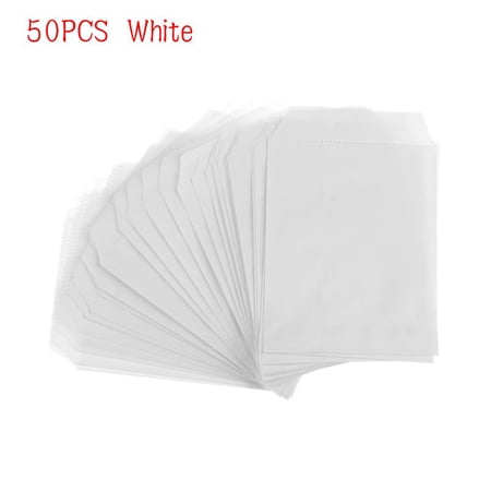 15CM*10CM 50pcs Birthday Pastry Tool Baking Wave Dot Popcorn Bag Candy Biscuit Bags Kraft Paper Bag Packing Pouch 50PCS WHITE