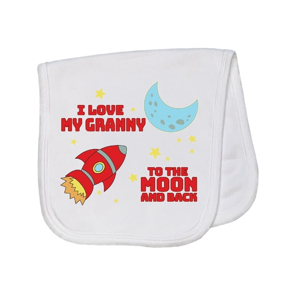 Inktastic I Love My Granny to the Moon and Back Baby Burp Cloth