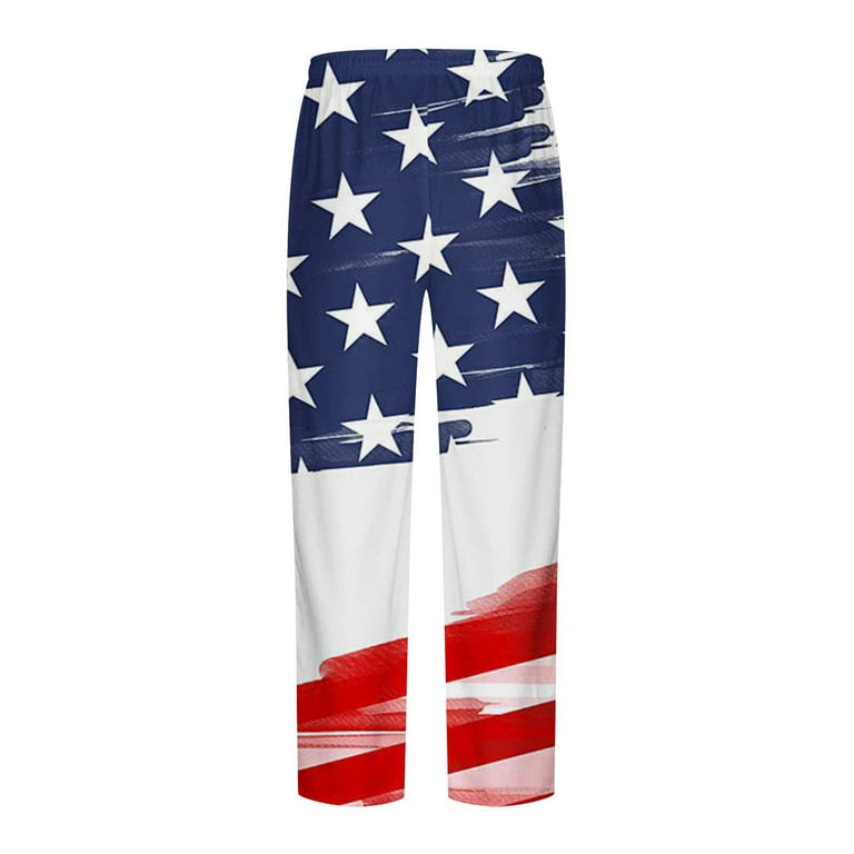 Sweatpants for Men American Flag Lounge Pants 4th July Jogging Pants  Drawstring Casual Running Trousers with Pocket