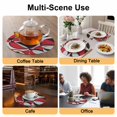 thumbnail image 2 of Red Geometric Round 13 Inch Placemats Set of 4, Modern Abstract Lines Textured HeatResistant Non Slip Place Mats for Dining Table, Wipeable Braided Kitchen Table Mats for Housewarming, 2 of 9