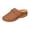Brown, variant on Closed Toe Orthopedic Mule Slip On Flat Casual Shoes with Metal Buckle for Summer Walking Platform Slides