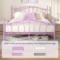 thumbnail image 4 of 4 EVER WINNER Twin Size Metal Platform Bed Frame with Heart-Shaped Decorative Headboard and Footboard, 12.2" Under bed Storage Space, Purple, 4 of 7