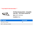 thumbnail image 2 of Oil Filter Housing Gasket - Compatible with 2007 - 2010 Saturn Outlook XE 2008 2009, 2 of 2