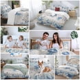 thumbnail image 5 of King 4 Piece Bedding Set Retro Ocean Jellyfish Starfish Soft Breathable Duvet Cover and Pillowcase, Conch Gradient Leaves Duvet Cover Set Bed Sheets for Bedroom Dormitory Guest Room, 5 of 9