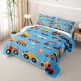 thumbnail image 3 of Castle Fairy Cartoon Construction Truck Twin Quilt Set,Cute Excavator Vehicle Twin Coverlet Set for Bedroom,Bright Blue, 3 of 7