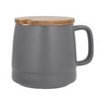 thumbnail image 1 of Taza de cerámica acabado mate con tapa de bambú. Incluye cuchara de acero inoxidable., 1 of 1