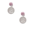 thumbnail image 2 of Delight Jewelry Stainless Steel In all things Give Thanks Disc - Pink Crystal Clip on Earrings, 2 of 5