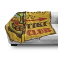thumbnail image 3 of Tiki Bar Soft Flannel Fleece Blanket, Way to Tiki Club Vintage Poster Design Retro Grunge Polynesian Exotic Retro Print, Cozy Plush for Indoor and Outdoor Use, 70" x 90", Multicolor, by Ambesonne, 3 of 6